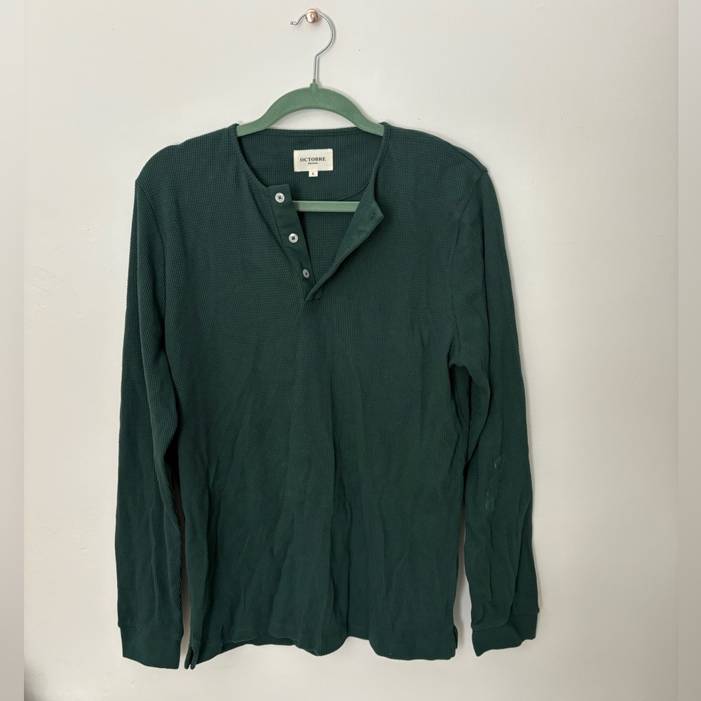 Octobre Forest Green Long Sleeve Henley